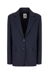 Navy blue wool blend blazer -  | Wise