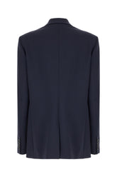 Navy blue wool blend blazer -  | Wise