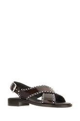 Dark brown leather Remi sandals -  | Wise
