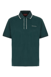 Dark green stretch piquet polo shirt -  | Wise