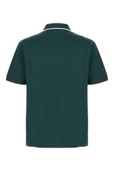 Dark green stretch piquet polo shirt -  | Wise