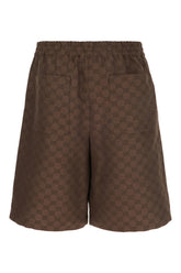Chocolate linen blend bermuda shorts -  | Wise