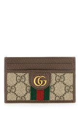 GG fabric and leather card holder -  | Wise