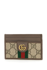 GG fabric and leather card holder -  | Wise