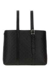 Black leather large Emblem handbag -  | Wise