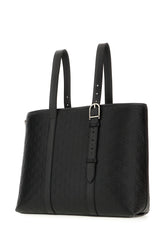 Black leather large Emblem handbag -  | Wise