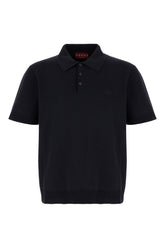 Midnight blue silk blend polo shirt -  | Wise