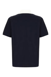 Navy blue stretch cotton polo shirt -  | Wise