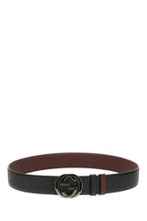 Black leather reversible belt -  | Wise