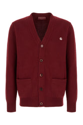 Burgundy wool and cashmere cardigan -  | Wise