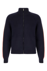 Dark blue wool cardigan -  | Wise