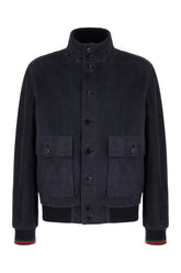 Navy blue suede jacket -  | Wise