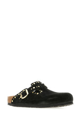 Black suede Boston Rivet slippers -  | Wise