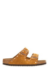 Caramel suede Arizona Rivet sandals -  | Wise