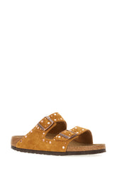 Caramel suede Arizona Rivet sandals -  | Wise