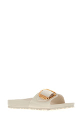 Ivory rubber Madrid Big Buckle slippers -  | Wise