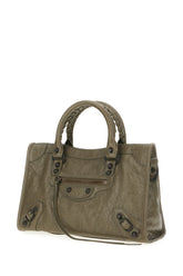 Military green leather small Le City handbag -  | Wise