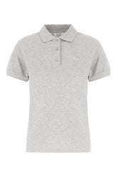 Melange grey piquet polo shirt -  | Wise