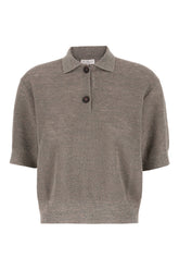 Dove grey linen blend polo shirt -  | Wise