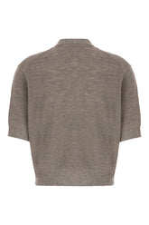Dove grey linen blend polo shirt -  | Wise