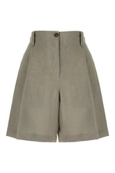 Sage green linen bermuda shorts -  | Wise