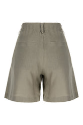 Sage green linen bermuda shorts -  | Wise