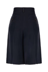 Bermuda in misto viscosa blu notte -  | Wise