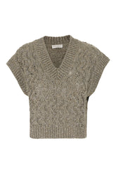 Grey silk blend vest -  | Wise