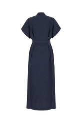 Blue cotton blend dress -  | Wise
