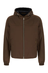 Dark brown stretch polyester jacket -  | Wise
