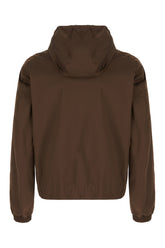 Dark brown stretch polyester jacket -  | Wise