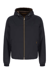 Navy blue stretch polyester jacket -  | Wise