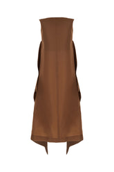 Chocolate silk long dress -  | Wise