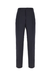 Midnight blue wool blend pants -  | Wise