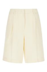 Cream viscose blend bermuda shorts -  | Wise
