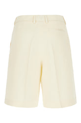 Cream viscose blend bermuda shorts -  | Wise