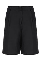 Black viscose blend bermuda shorts -  | Wise
