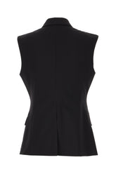 Black stretch wool vest -  | Wise