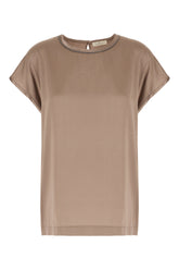 Brown stretch silk top -  | Wise