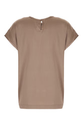 Brown stretch silk top -  | Wise