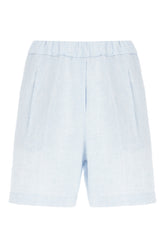 Light blue cotton blend shorts -  | Wise