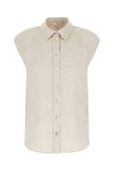 Sand linen blend sleeveless shirt -  | Wise