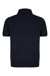 Midnight blue silk polo shirt -  | Wise