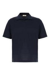 Navy blue cotton blend polo shirt -  | Wise
