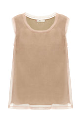 Top smanicato in seta rosa antico -  | Wise