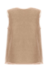 Top smanicato in seta rosa antico -  | Wise