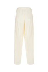Cream viscose blend pants -  | Wise