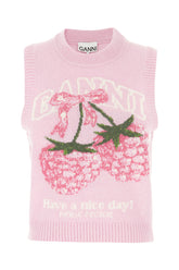 Pink wool blend vest -  | Wise