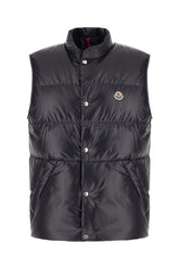 Midnight blue polyester Restigo sleeveless jacket -  | Wise