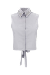 Camicia smanicata in cotone carta da zucchero -  | Wise
